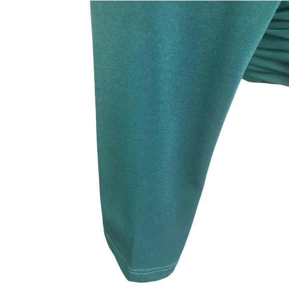 Self-Portrait Blouse Womens 10 Green Gathered Top Long Sleeves V-Neck Back Zip - Picture 10 of 12